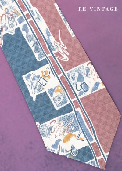 復古玩色80S磚塊塗鴉領帶7