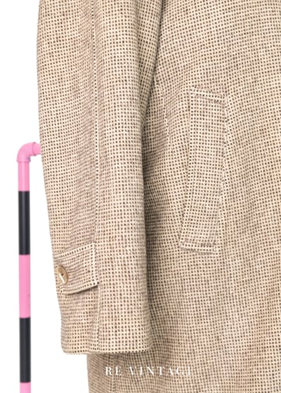 質感單品 - 小格紋米色毛呢大衣（可拆式毛背心內襯）13