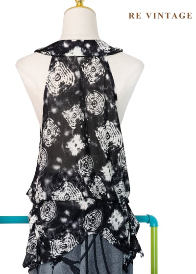 黑系紮染幾何圖騰長版背心12