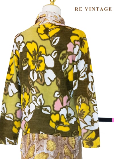 幻彩大花野性花園薄款針織毛衣10