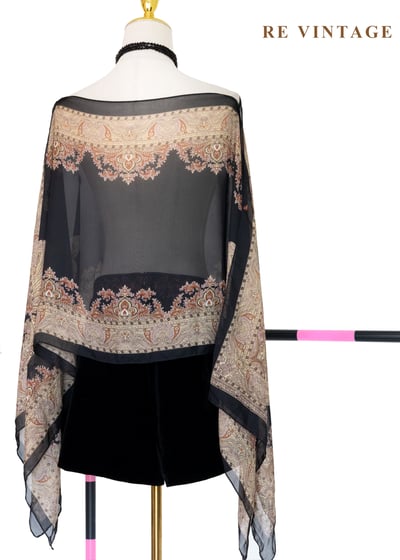 古典花紋邊框黑深罩衫12