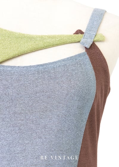 氣質單品 - 錯位幾何色塊長洋裝10