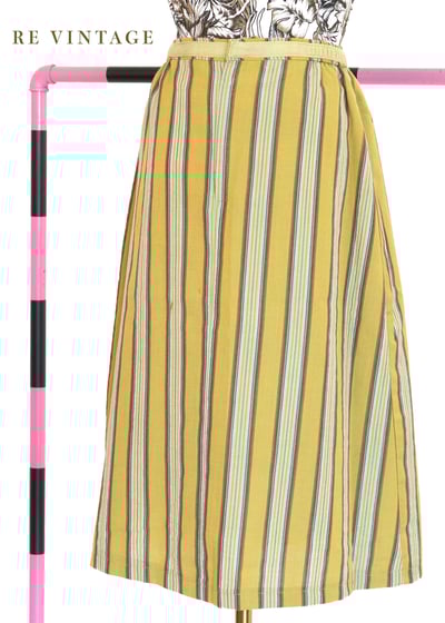 芥末黃線條中長裙（24-26")4