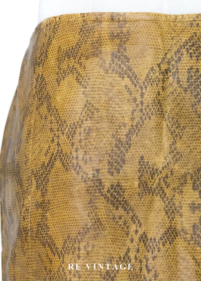 芥末黃蟒蛇紋皮革短裙（26"）5