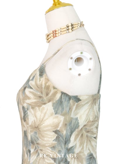 南法莊園 - 低飽和大地色花卉細肩帶洋裝9