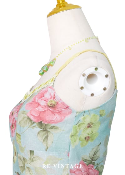 法國小鎮薄荷藍花朵背心8