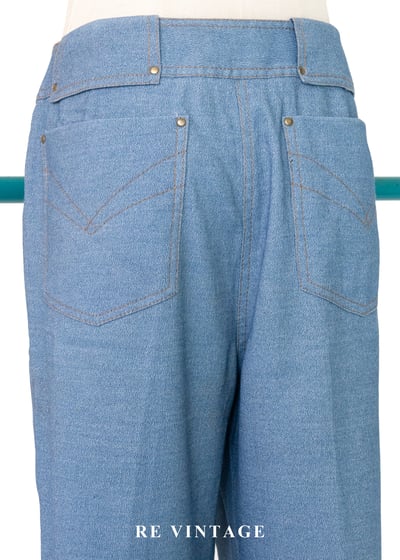 香港製 - 裁縫師的草稿幾何車線單寧長褲（28"）12