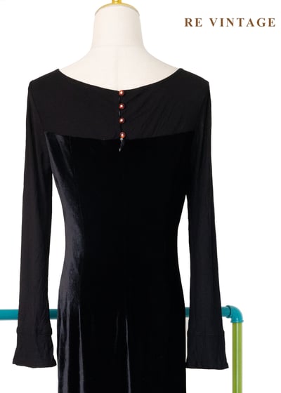 夜色花園 - 紫花盛開慶典絨布長洋裝14