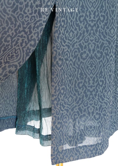 高貴圖騰藍綠色長裙（25"）6