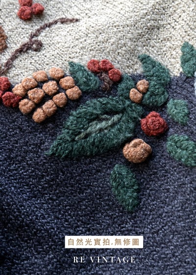 深灰色の立體毛線小花針織外套17