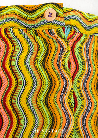 復古迷幻螢光波紋及膝裙(26")8