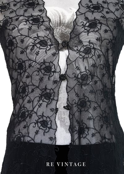 Black Flowers 神秘黑蕾絲長版背心17