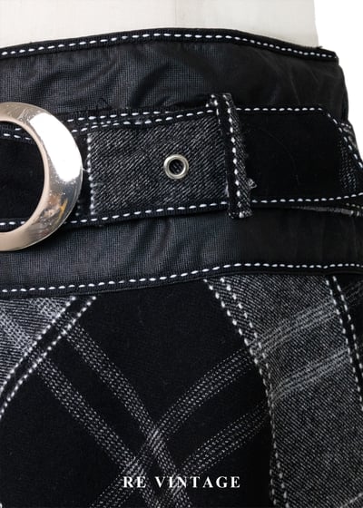 格紋結構不規則裙擺短裙（26"）5