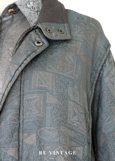 灰綠色霧裡紋路復古夾克外套4