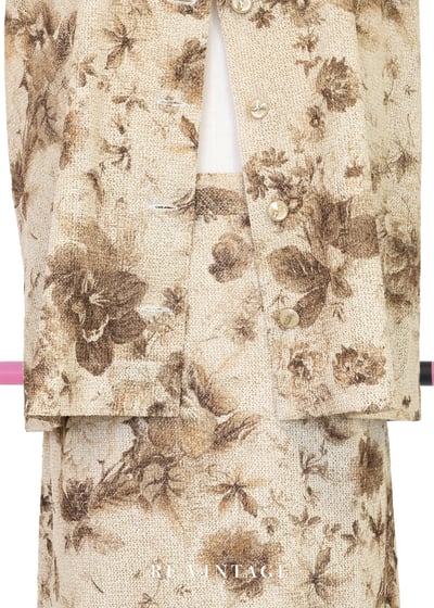 套裝背心 - 棕影花語舊夢背心4