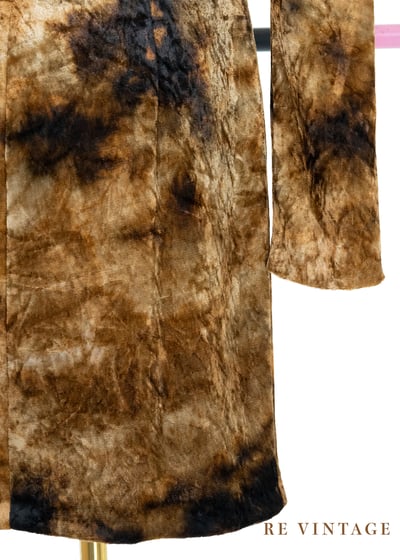 Tie dye金棕色絨布美美短洋裝12