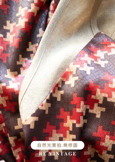 巴黎知性女孩紅棕十字紋洋裝17