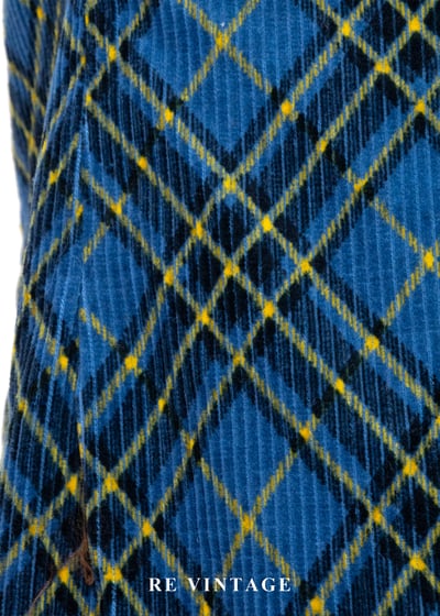 藍色菱格宇宙燈芯絨迷你洋裝6