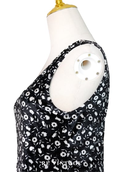 黑夜繁星花朵絨布洋裝9