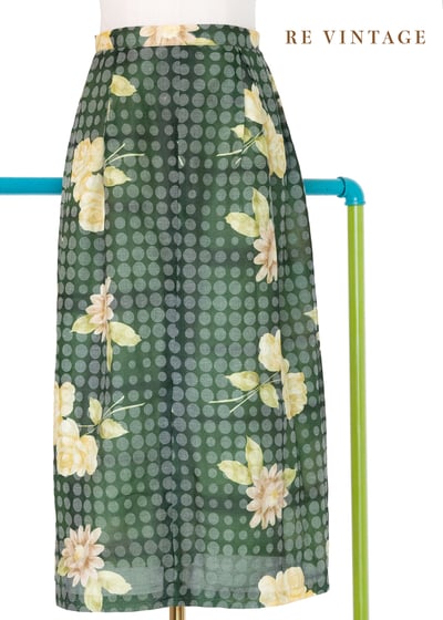 復古圓波交疊花卉奇幻美裙（27"）1