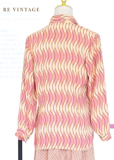 雙色粉紅波紋長袖襯衫6