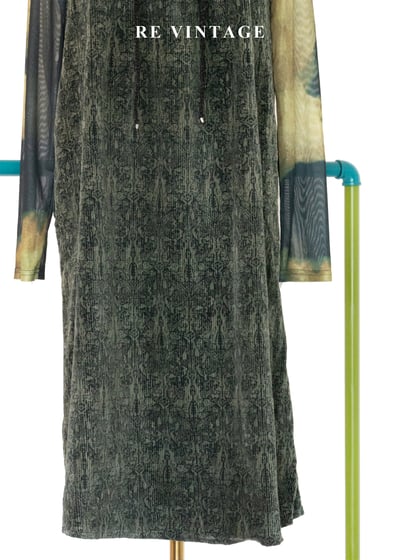 苔影紋路燈芯絨洋裝4