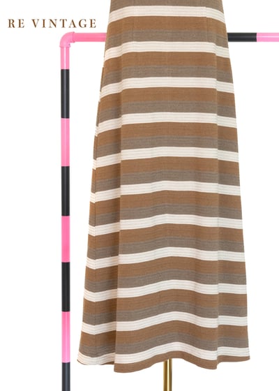 Cafe au lait 溫潤咖啡線條長洋裝4