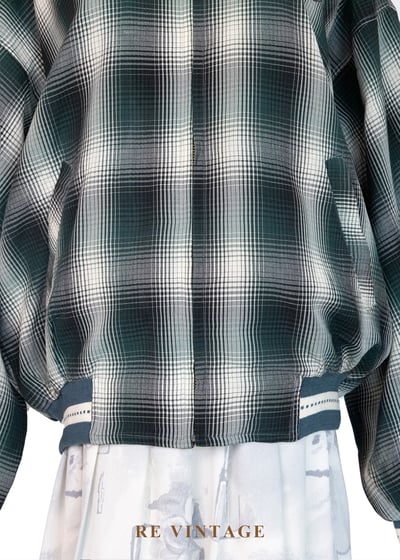 森林浴漸層格紋薄款夾克外套5
