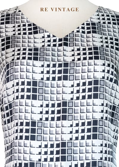 黑白像素幾何靜默洋裝7