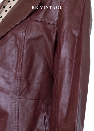 紅酒微醺之夜 - 復古腰身皮革外套9