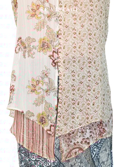 燕麥紅花卉迷人削肩背心10