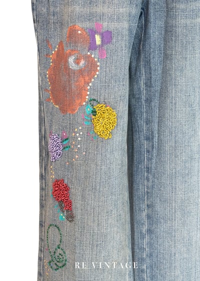 Deep Green 帥氣刷色直筒牛仔褲4