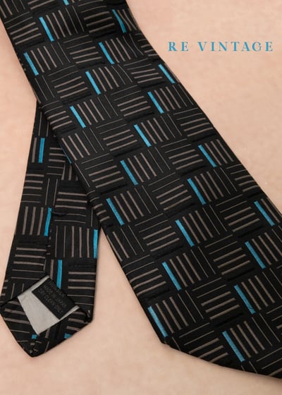 微光藍方格城市窗口領帶8