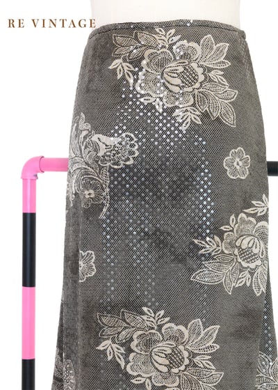 灰霧奶白花卉閃亮美裙（23-27"）3