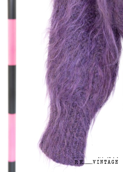 薰衣草紫色海馬毛雙排釦針織毛衣外套7