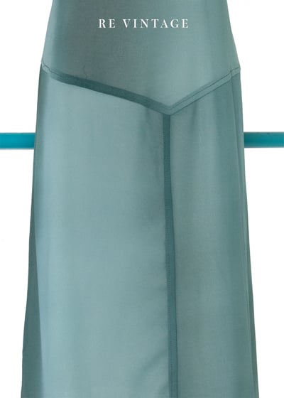 玻璃浪漸層青綠優雅長洋裝7