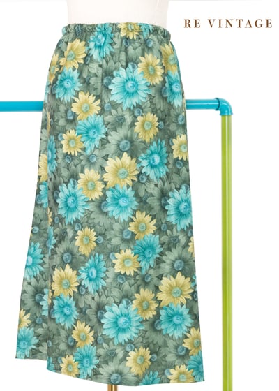 綠花園三色小花中長裙（23-29"）7