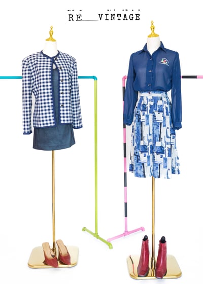 『法國寶物』法式深藍格西裝外套3