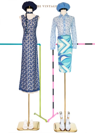 自由流動海洋波紋及膝美裙（26"）2