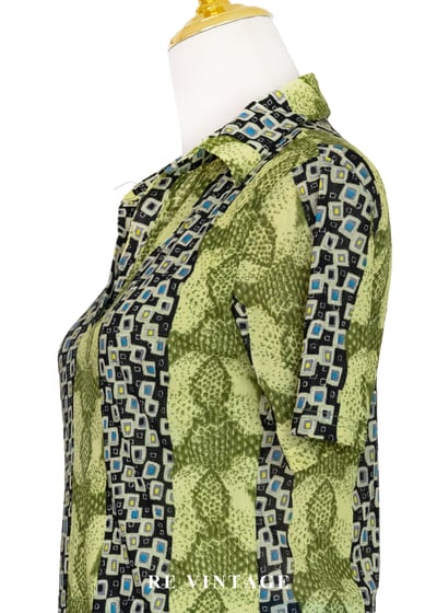 Psychedelic Rock 黃綠色蛇紋的變奏曲上衣7