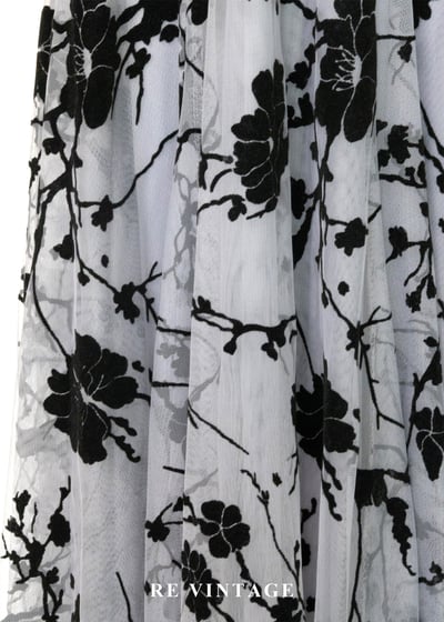 黑灰枝葉紋理紗質蓬裙(25-35")9