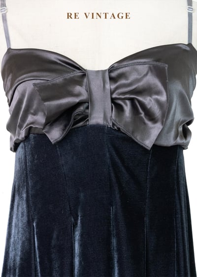 緞面大蝴蝶結絨布泡泡迷你洋裝5