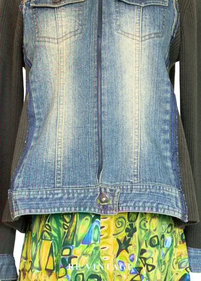 Casual 墨綠拼接單寧外套6