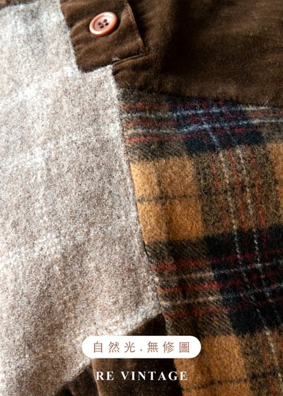 Brown patchwork 毛呢洋裝16