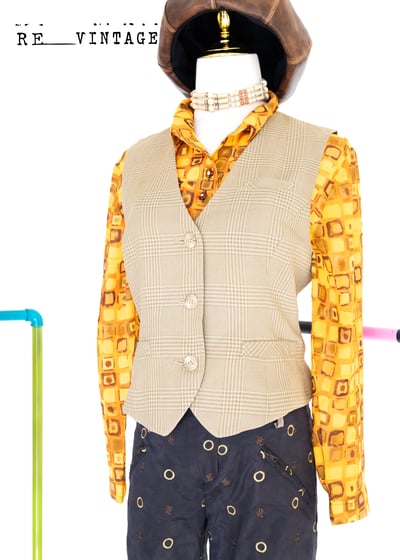 萬花筒黃橘色小方格襯衫6