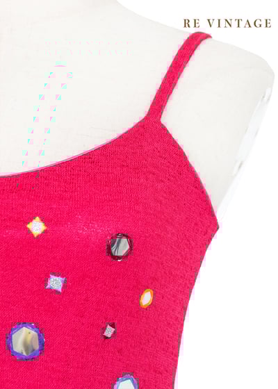 Fuchsia 桃粉小鏡子細肩帶洋裝4