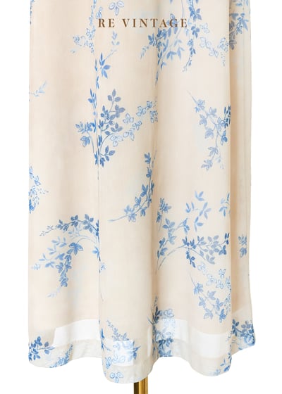 香草色藍色小花長裙（24-26"）5