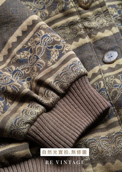 Mustard Yellow Retro print 針織外套16