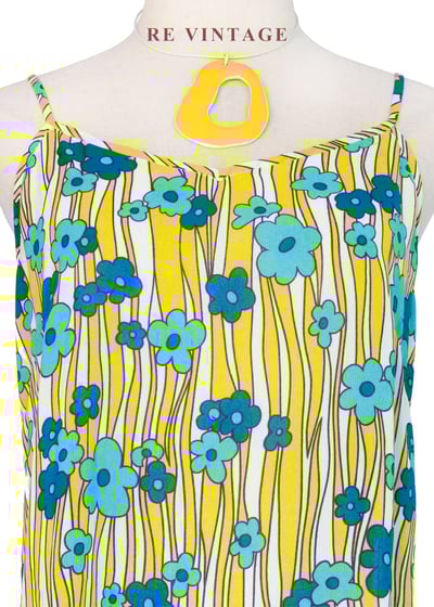 向陽藍花俏皮線條細肩帶洋裝5