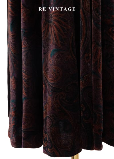 深紅光澤神秘變形蟲絨布長裙（25-26"）3